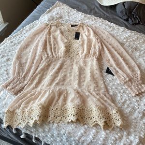 Lulu’s Love or Lust Cream Embroidered Lace Long Sleeve Dress